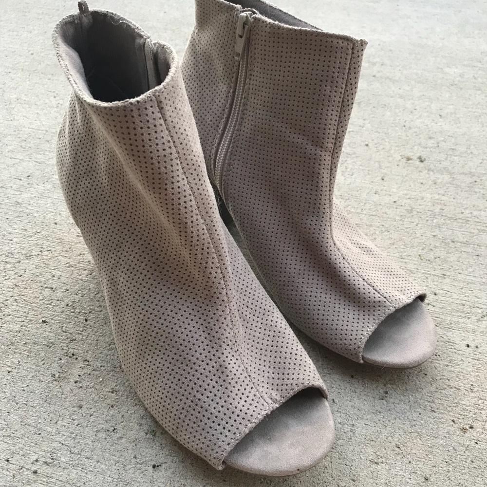 Taupe Open Toe Bootie